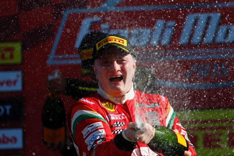Gautam Singhania while celebrating his Ferrari Challenge win