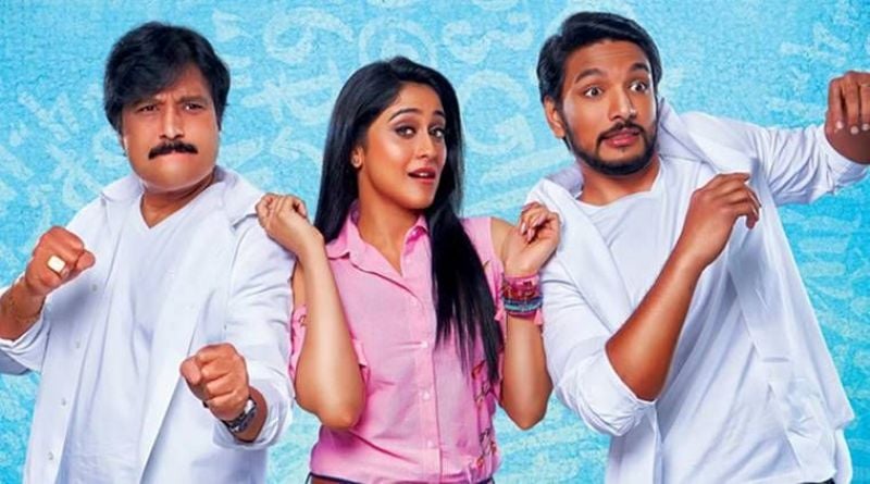 Karthik as Chandramouli (left)Gautham Karthik as Raghav (right), and Regina Cassandra as Madhu in a still from the Tamil film Mr Chandramouli
