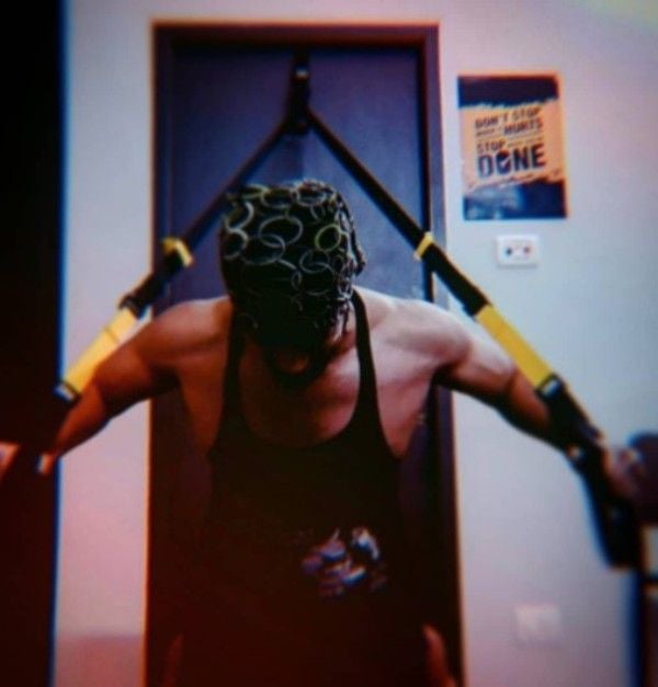 Gautham Karthik during his workout session