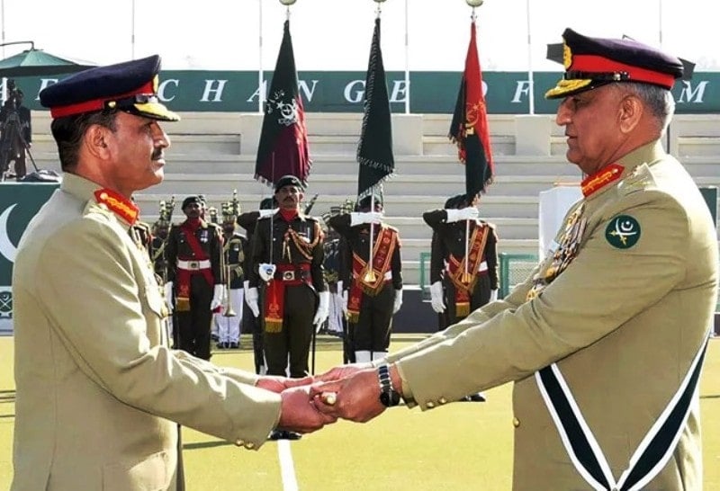 General Bajwa handing over the baton of command to General Asim Munir