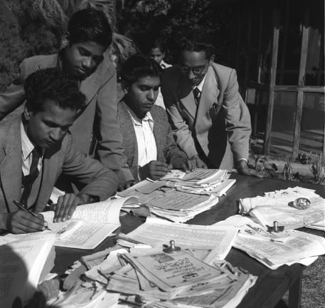 General Election Scenes in Delhi (Jan. 1952). The Election Head Office of the K.M.P.P. Party in New Delhi