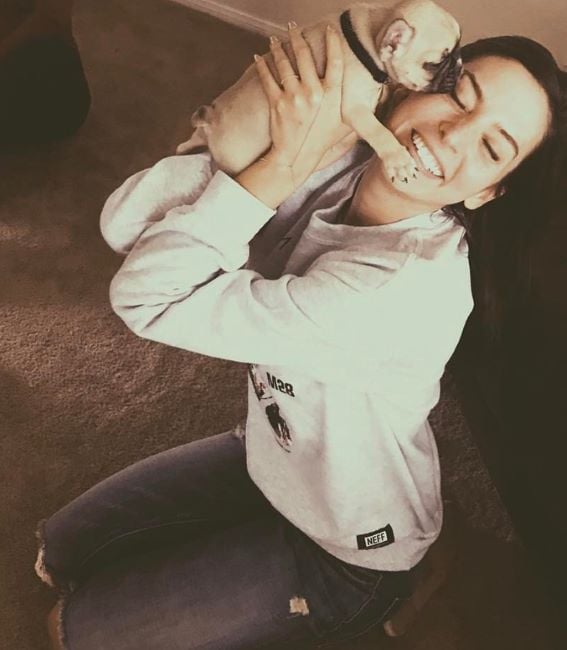 Genesis Rodriguez with her dog Bambi