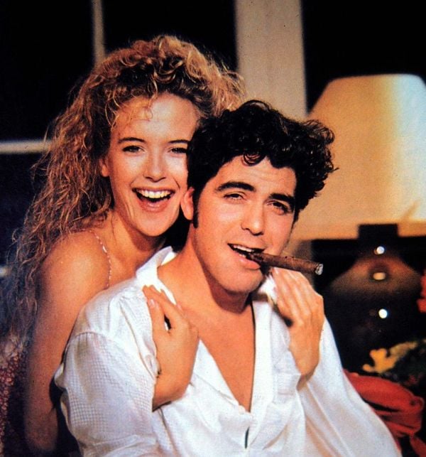 George Clooney and Kelly Preston in the late 1980s