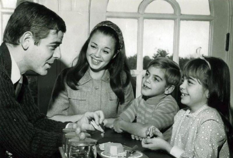 George Clooney with his family in 1968
