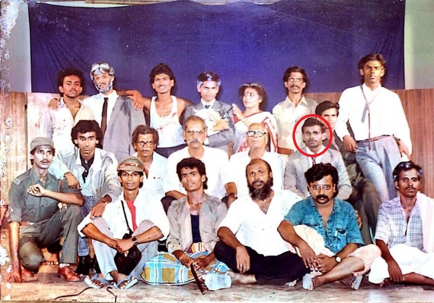 George Maryan with his theatre group in Chennai