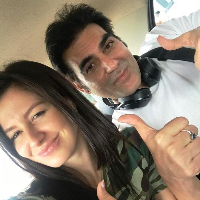 Arbaaz Khan with Giorgia Andriani