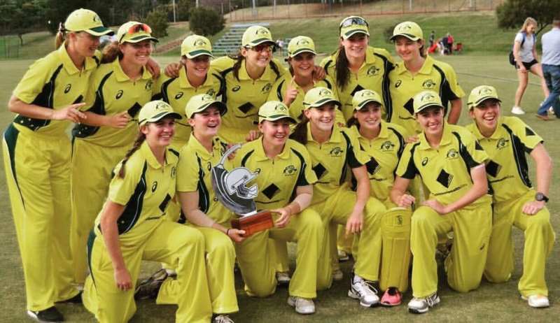 Georgia Wareham with the Australia Under-21 Women