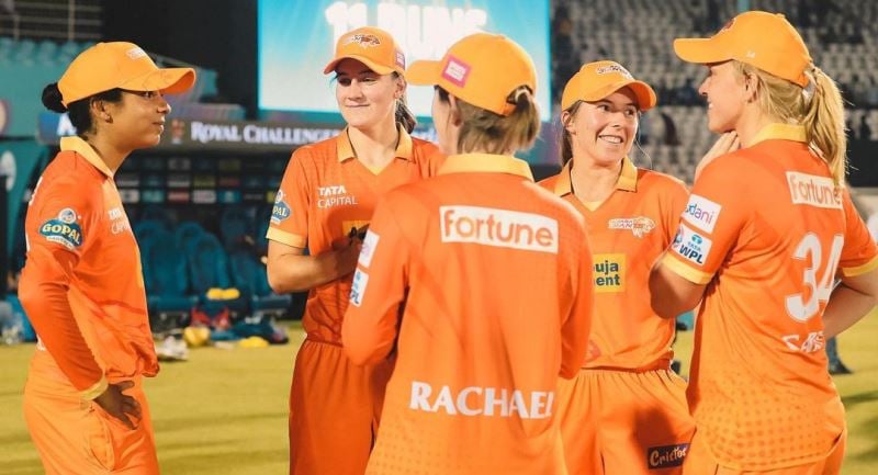 Georgia Wareham with the Gujarat Giants teammates