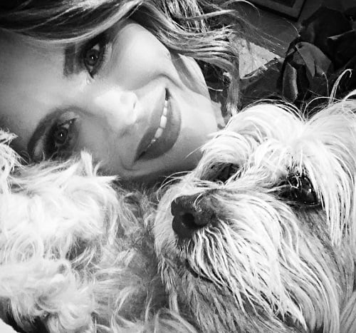 Georgina Chapman with her pet dogs