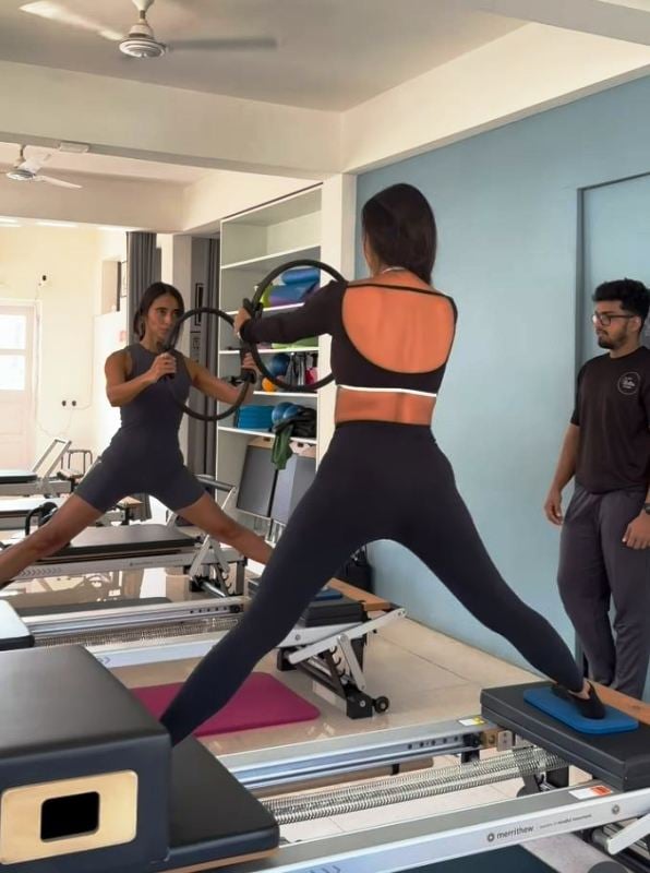 Georgina Dsilva during a pilates session