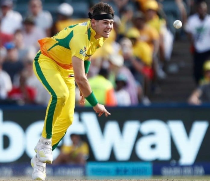 Gerald Coetzee bowling during a match for Joburg Super Kings