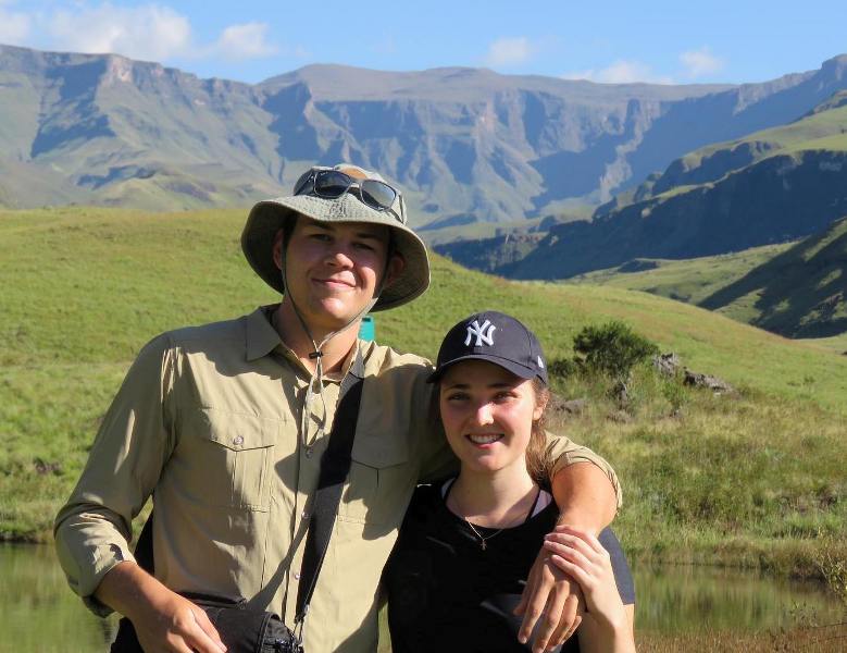 Gerald Coetzee with his girlfriend, Hannah Hathorn, during an outdoor adventure activity