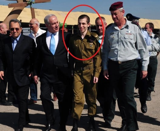 Gilad Shalit, an Israeli soldier, after being released by Hamas