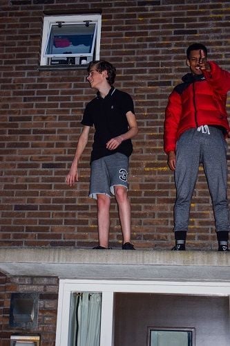 Giomero Alwin Brand and Jamie on roof