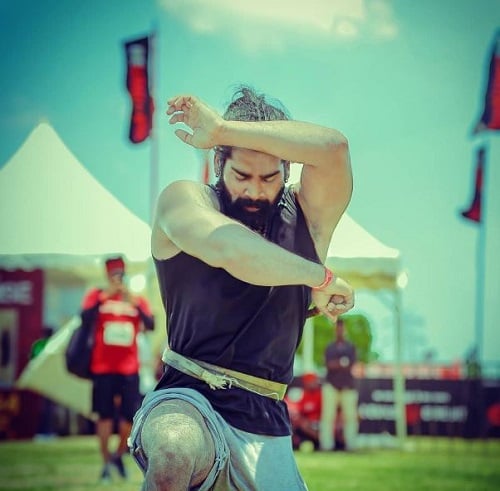 Giridharan practicing Kalari Payattu