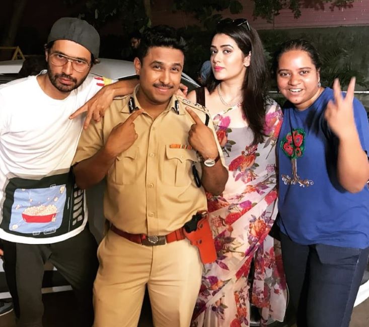 Girija on the sets of Pandu