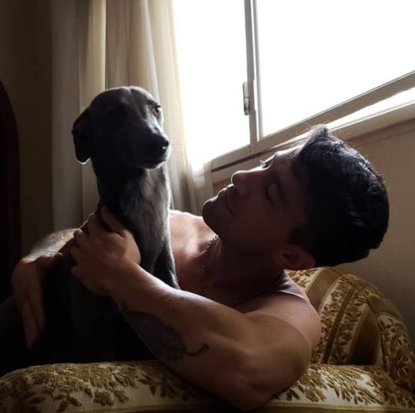 Giuliano Vaschetto with his pet dog Molly