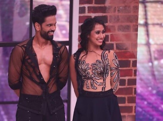 Glenn Saldanha on the sets of the dance reality show Jhalak Dikhhla Jaa (2024) with Arundhati Garnaik