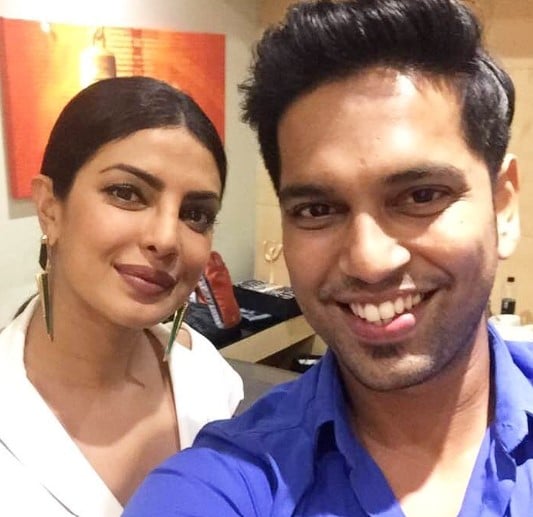 Glenn Saldanha with Priyanka Chopra after a celebrity talk show
