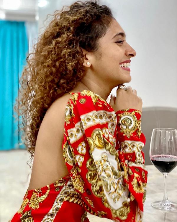 Gnaneswari Kandregula drinking wine