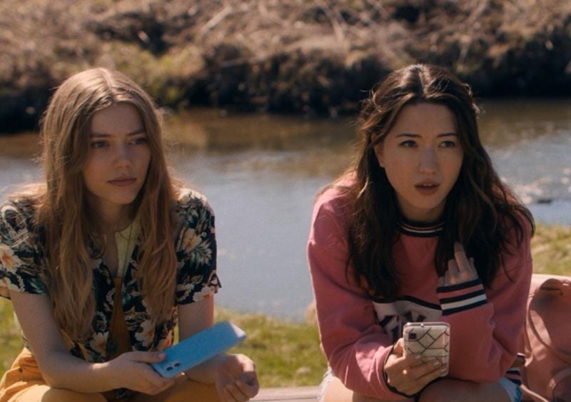 Grace Van Dien (left) in a still from the American film titled 