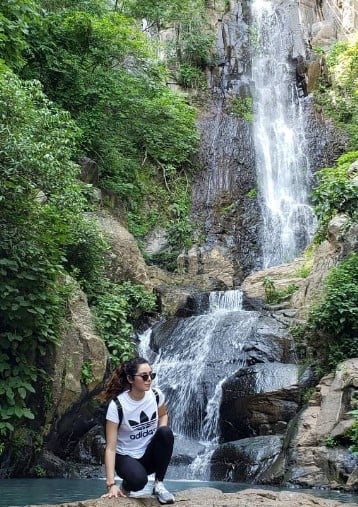 Grecia Muñoz while enjoying a trip