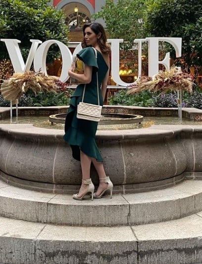 Grecia Muñoz while modelling for Vogue