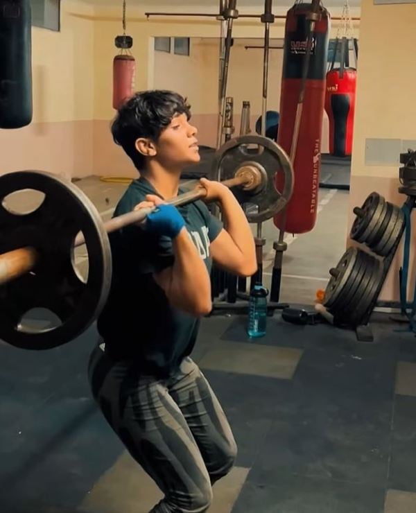 Gunjan Sharma while working out at a gym