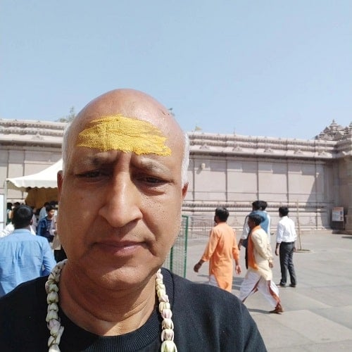 Gyan Prakash in a temple