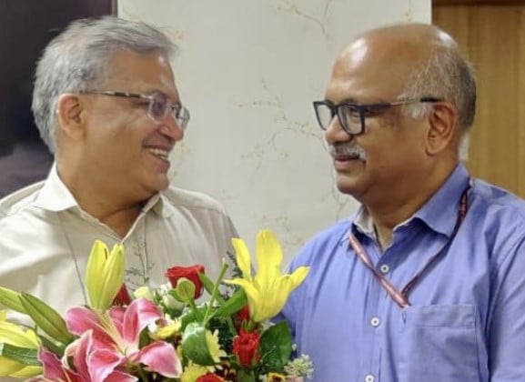 Gyanesh Kumar (left) after being appointed as the secretary of the Ministry of Cooperation