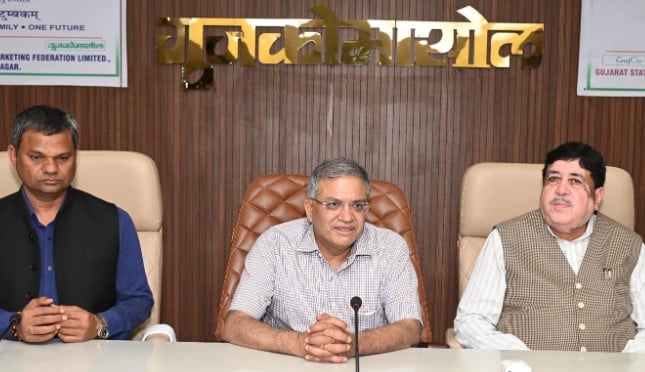 Gyanesh Kumar (middle) during the formation of three national cooperative bodies