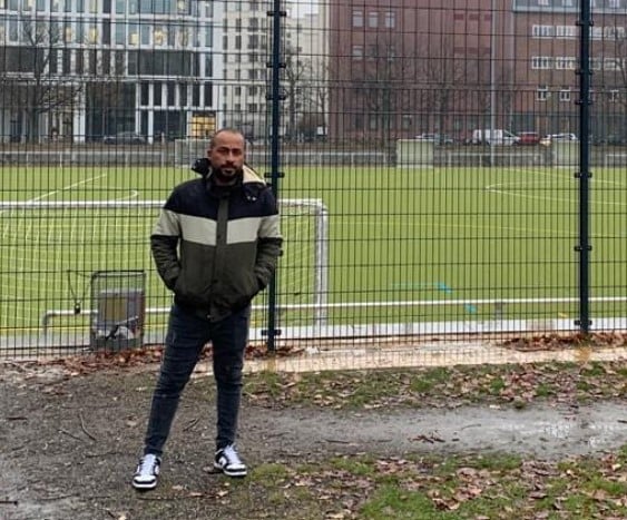 Hamdan Ballal during a trip to Berlin