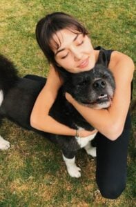 Hande Erçel with his pet dog Noche
