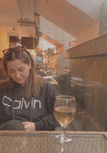 Hania Aamir in a restaurant