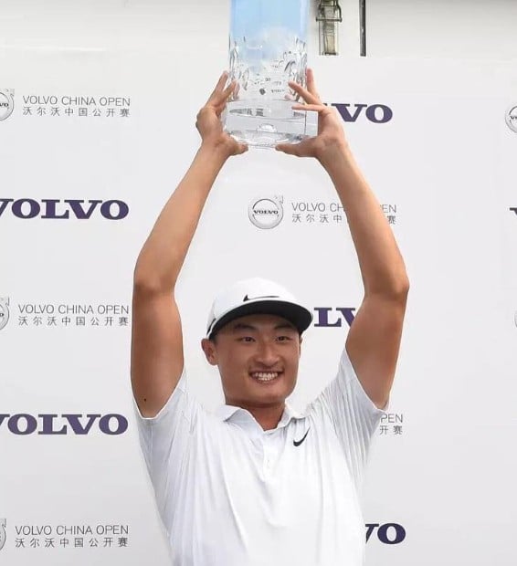 Haotong Li after winning the European Tour event 