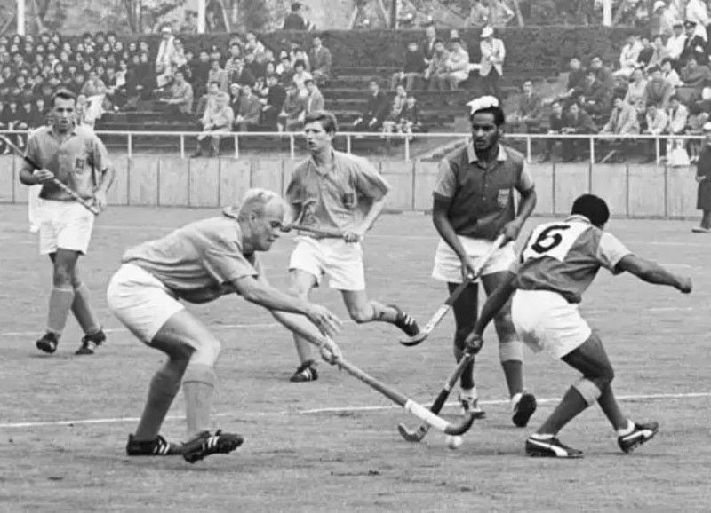 Harbinder Singh (second from right) during Tokyo 1964 Summer Olympics