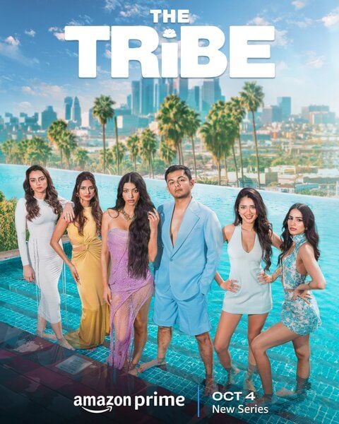 Hardik Zaveri (third from right) on the poster of the Indian influencer-based reality TV show titled 