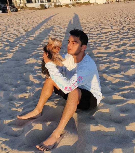 Hardik Zaveri with his pet dog