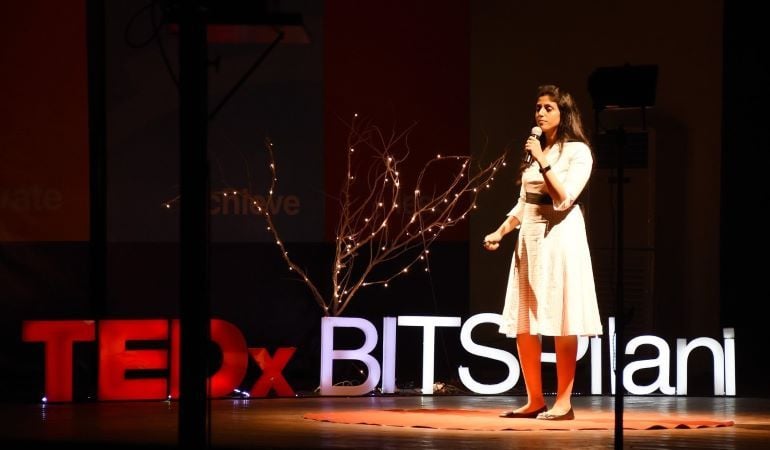 Harika Dronavalli at TEDx BITS Pilani