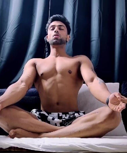Harsh Arora while practicing meditation