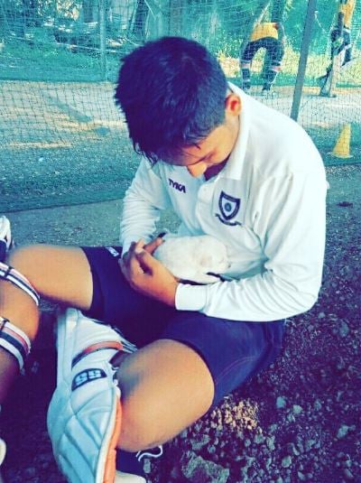 Harsh Dubey with his dog