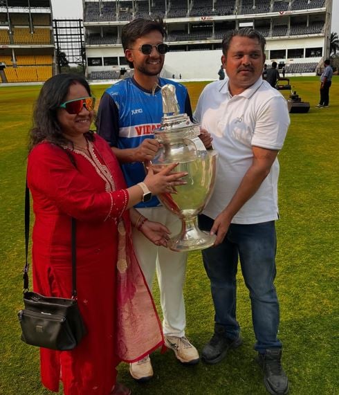Harsh Dubey with his parents