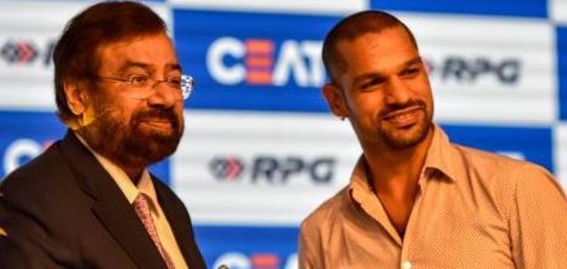 Harsh Goenka with Indian cricketer Shikhar Dhawan