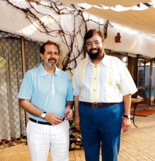 Harsh Goenka with Vickram Seth during an annual art camp in Mumbai