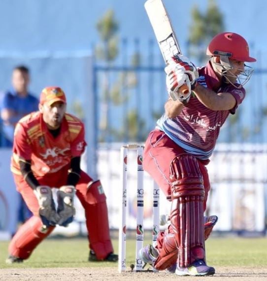 Hashmatullah Shahidi batting during Shpageeza Cricket League