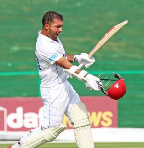 Hashmatullah Shahidi celebrating his double century