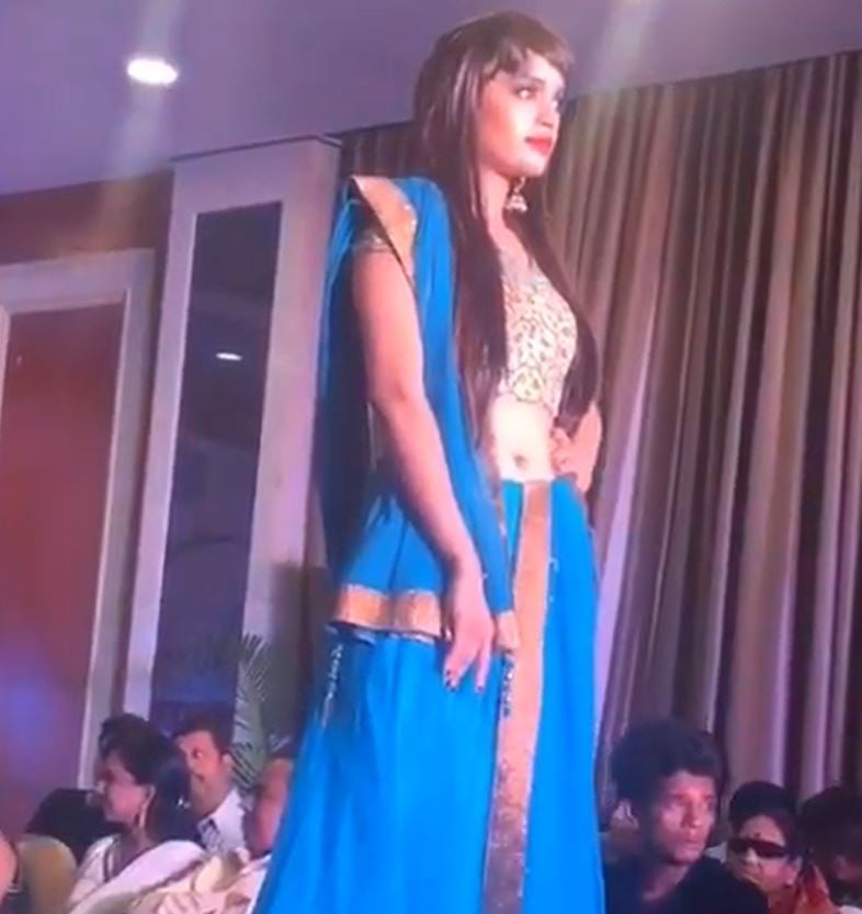 Heena Jain walking the ramp for a fashion show