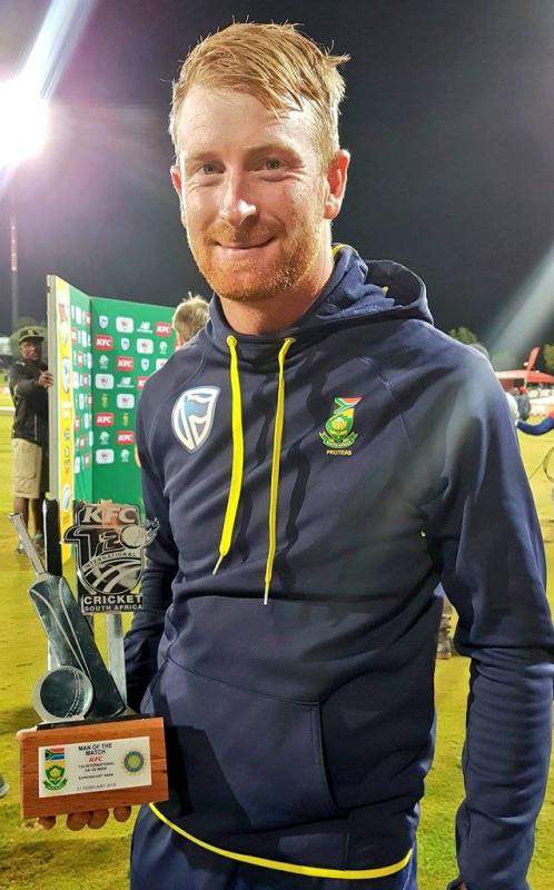 Heinrich Klaasen with his first Man of the Match award