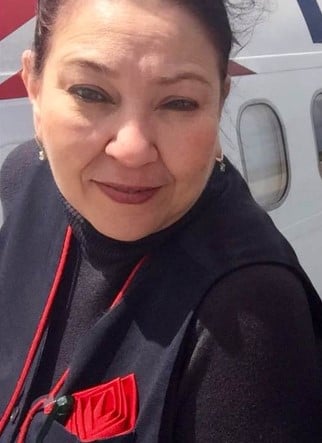 Helena Luke during her stint as a flight attendant