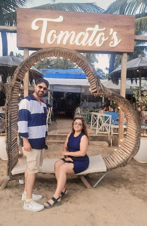 Hem Batra with his wife during one of his trips